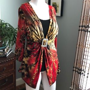 Frank Lyman top animal print and chains